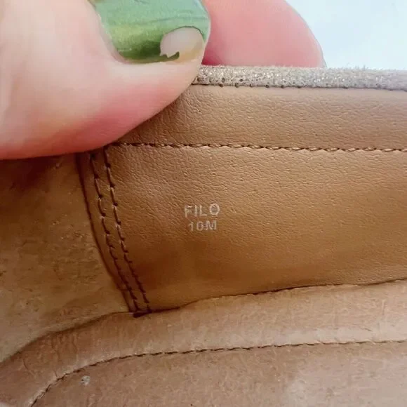 Donald J. Pliner Filo Tan Champagne Metallic Horsebit Loafers Women's Size 10 - Picture 2 of 8